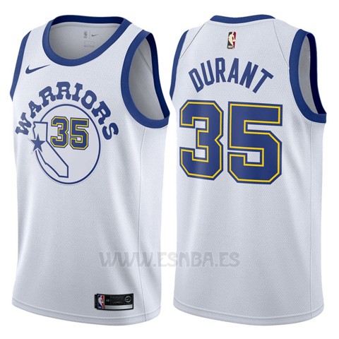 Camiseta Golden State Warriors Kevin Durant #35 Blanco